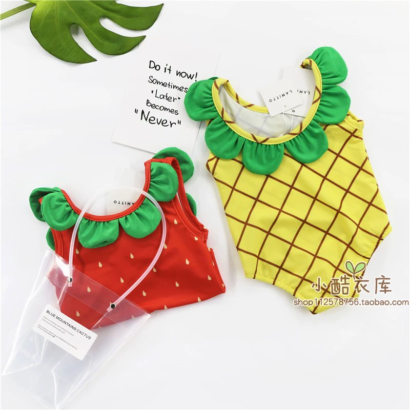 Ins mẫu nổ mùa hè bé trai và bé gái spa dễ thương hình trái cây áo tắm trẻ em dâu tây dứa áo tắm một mảnh