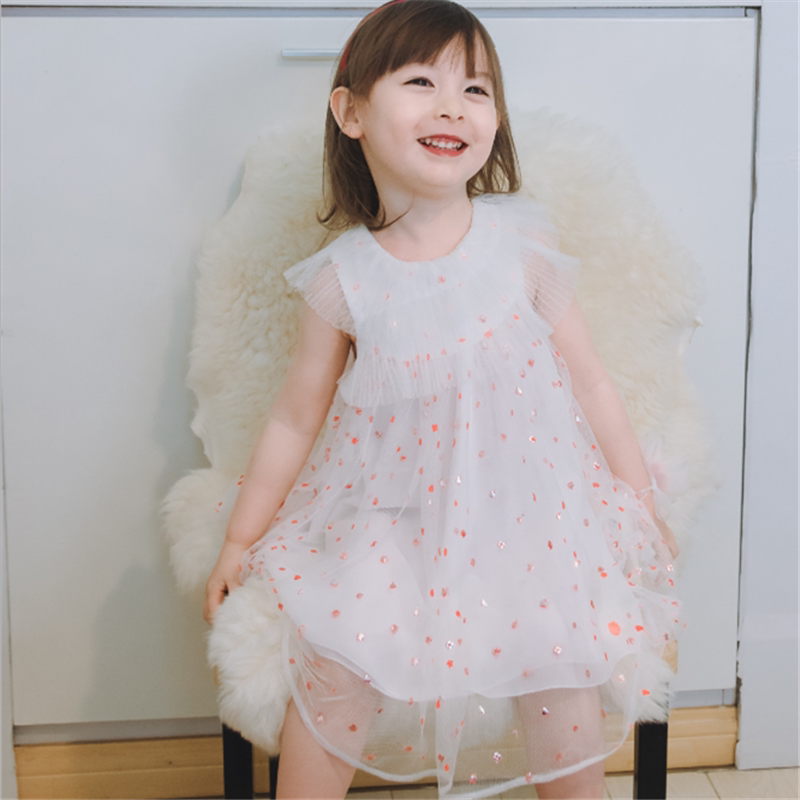 ins exploded summer new children baby embroidered gold dress princess dress girl dress dress dress