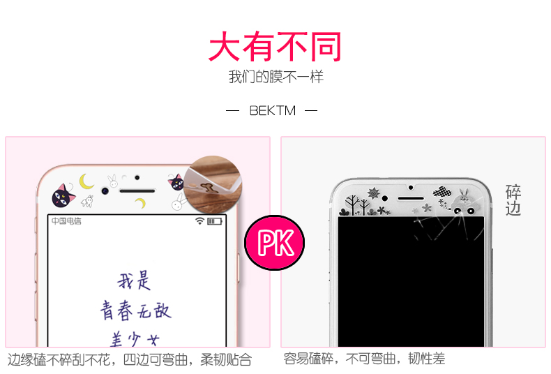 Táo 6 màng thép bao gồm iphone6s toàn màn hình phim điện thoại di động mềm mặt Sáu 4.7 của Apple 6s 6p phim hoạt hình phim dễ thương 6splus màu kính phim toàn bộ viền kháng thả 5,5 i6 cứng mo nữ - Phụ kiện điện thoại di động ốp lưng samsung a10