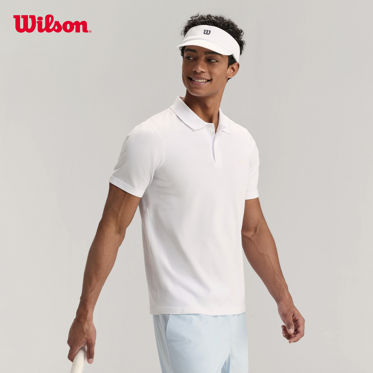 Wilson Official Summer Men's Sports Fly-Knit Technology Skin-Friendly Soft Tennis Knit Short-Sleeve Polo
