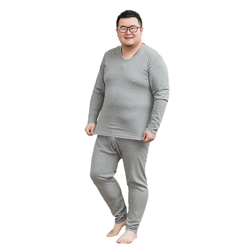 Mens bộ đồ lót nhiệt cộng với chất béo cộng mỏng quần loose-fitting mùa thu thiết xanh quá khổ 7XL.