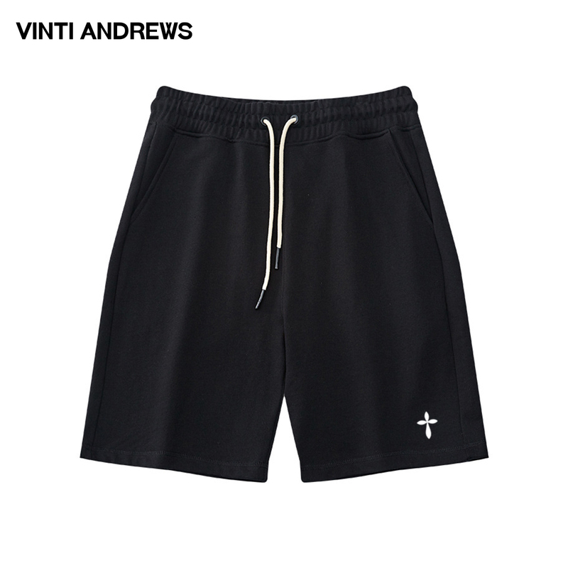 Vinti Andrews Heavyweight Pure Cotton Terry Vintage Shorts New Outdoor Sports Casual Drawstring Five-Point Shorts