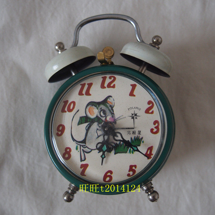 North Star Germany manufactures full copper core clockwork mechanical alarm clock 12 zodiac rats nostalgic old collection Old horseshoe table