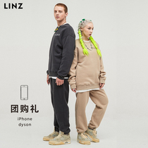 秋冬季潮流卫衣定制diy长袖套装宽松oversize服装订制刺绣印logo