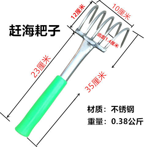 Sea driving tool stainless steel clam rake picking peanut tool beach digging clam shell seafood clam clam artifact