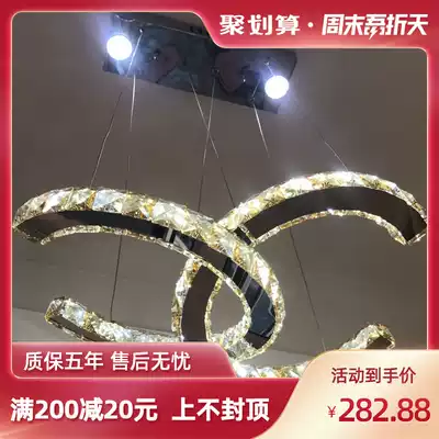 Modern creative personality Simple living room Dining room Bedroom clothing store Bar led crystal chandelier Stainless steel lamps