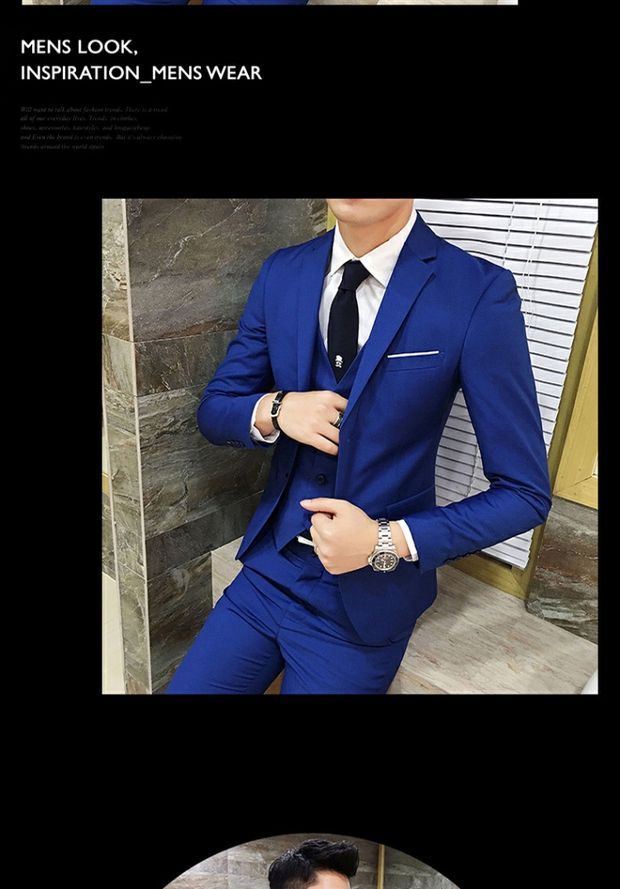 Trang phục chú rể phù hợp với áo ba lỗ nam bốn mùa phù rể Xiaoxi Slim quần áo nam 