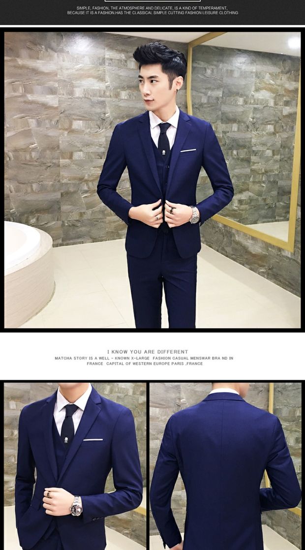 Bộ đồ vest nam hai mảnh kinh doanh phù hợp với chuyên nghiệp Tây trang trí cơ thể phù rể chú rể váy cưới mùa xuân và mùa thu đồ vest