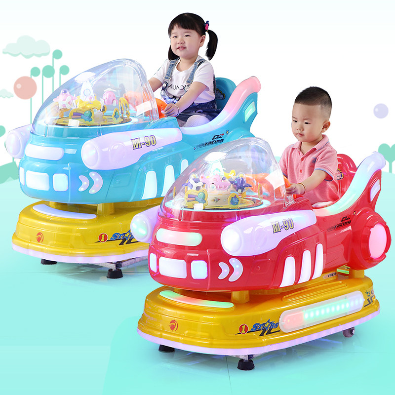 2022 manufacturer direct sales new children slot electric starry sky warship rocking machine interactive music storefront rocking car