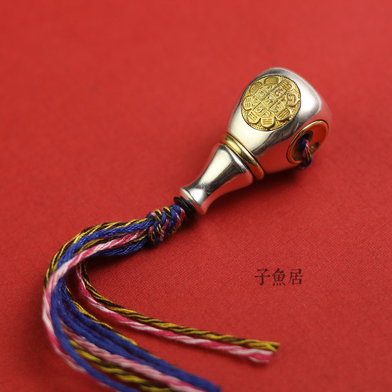 Son Fish Residence Nine Palace Gossip Drop Tee 925 Pure Silver Buddha Head Bronze 9 Palace Card Bodhi Wen Play Accessories