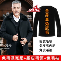 Классический Parka + Mink Fur Collar + кроличья мех рукав