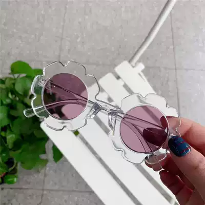 Children's sunglasses baby anti-UV sunglasses Korean version of small flowers children cute shape glasses tide
