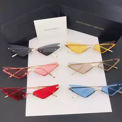 Children's styling sunglasses girls personality rimless sunglasses new ocean film transparent concave glasses tide