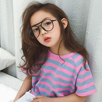 Childrens comfortable sun glasses summer boys and girls retro Korean sunglasses round frame personality avant-garde glasses tide