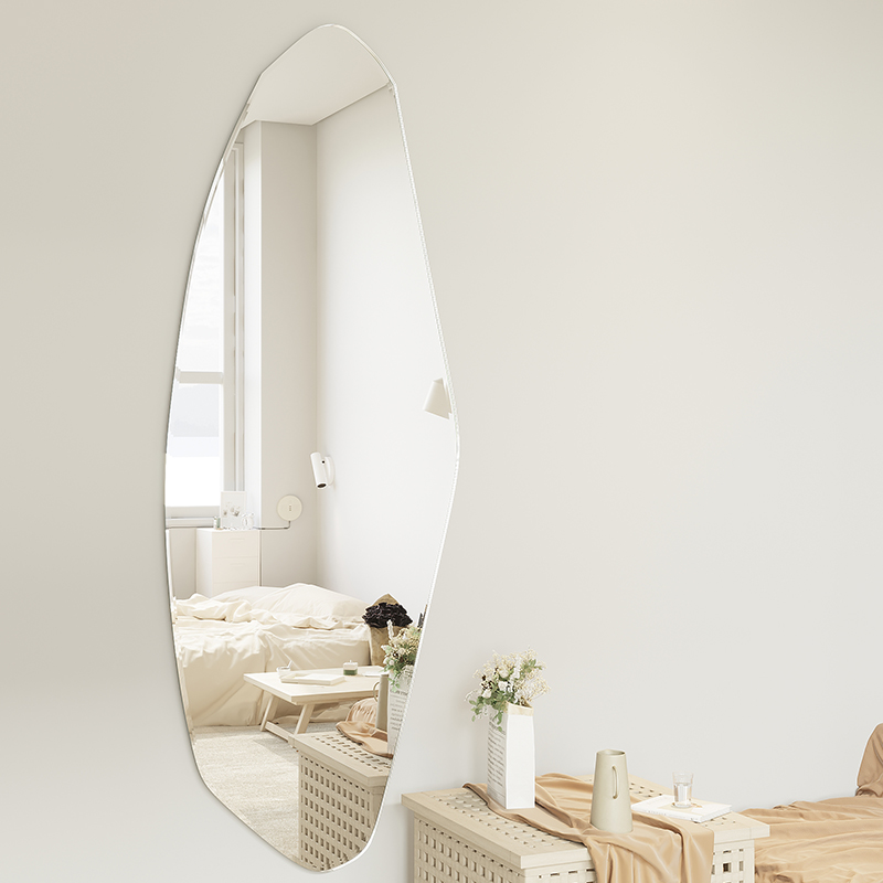 Mirror Sticker Wall Self-Glued Full Body Full-body Mirror Home Wall-mounted Adhesive Web Red Inn Wind Profiled Clothing Shop Full Body Mirror