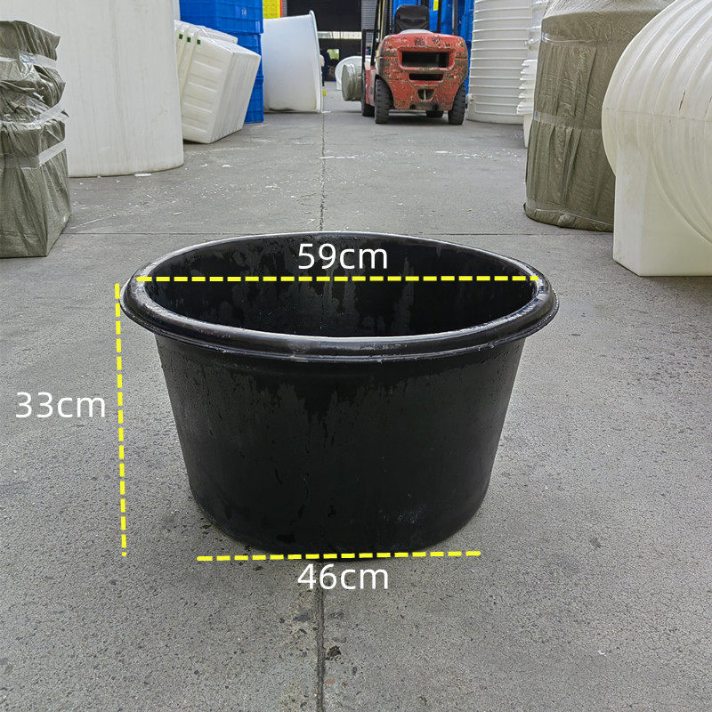 Black mixing mortar bucket round basin upper diameter 59 height 33 cm Shanghai custom anti-corrosion engineering bucket 59*46*33 - Taobao