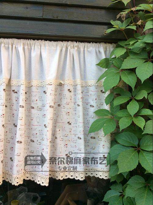 Bay window door curtain Fabric art Half curtain Kitchen curtain New product Powder room small curtain Finished partition window Short door curtain