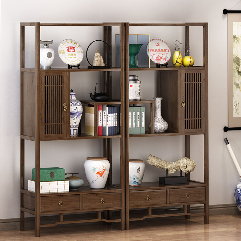 New Chinese Bogu rack solid wood tea rack display rack ornaments antique Duobaoge tea rack storage cabinet rack