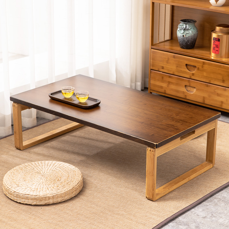 Japanese-style tatami table foldable bay window small coffee table bamboo kang table home living room low table solid wood low table