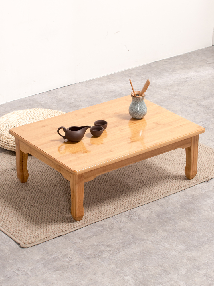 Tea table table Living room household simple Tatami small tea table Solid wood Zen table Bay window Kang table New Chinese tea table