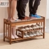 Giá giày đơn giản hộ gia đình gỗ rắn tủ giày Bắc Âu lưu trữ phân cửa có thể ngồi giày phân đơn giản giày hiện đại băng ghế - Kệ Kệ