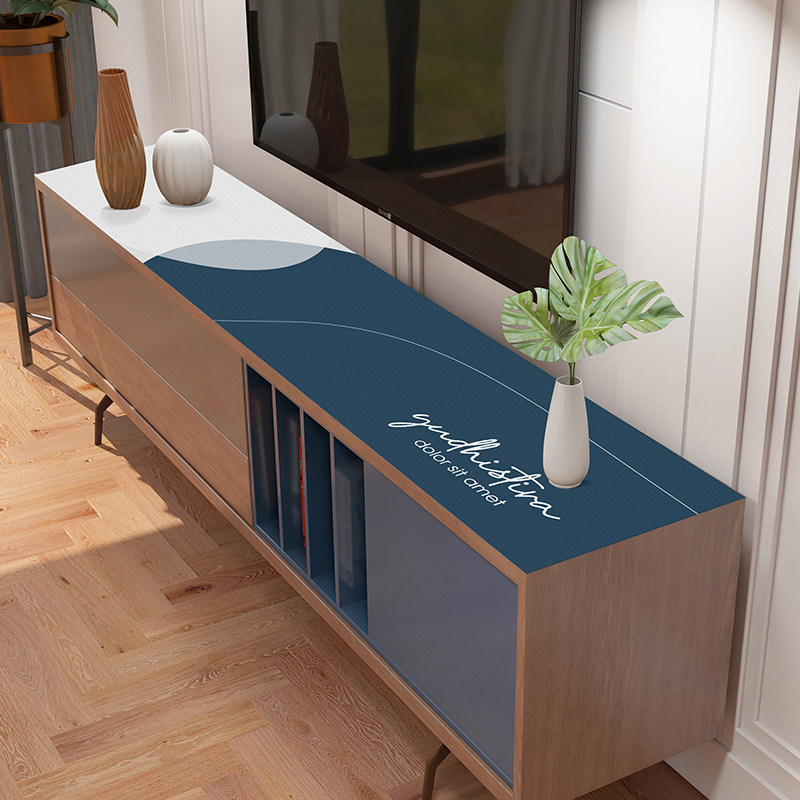 Leather TV cabinet table cloth rectangular minimalist modern home tea table mat pvc waterproof oil protection free of washing