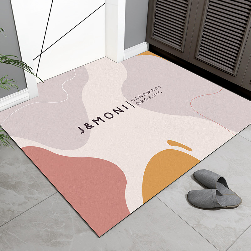 Leather door mat waterproof, oil-proof and wash-free PVC modern Chinese-style living room kitchen floor non-slip household mat