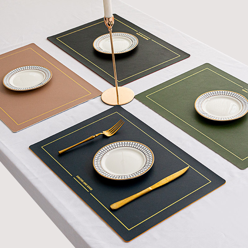 Dining Cushion Heat Insulation Mat Round Table West Table Dish Cushion Sector Dining Mat Waterproof Oil-Ins Wind Home Leather Bowl Mat