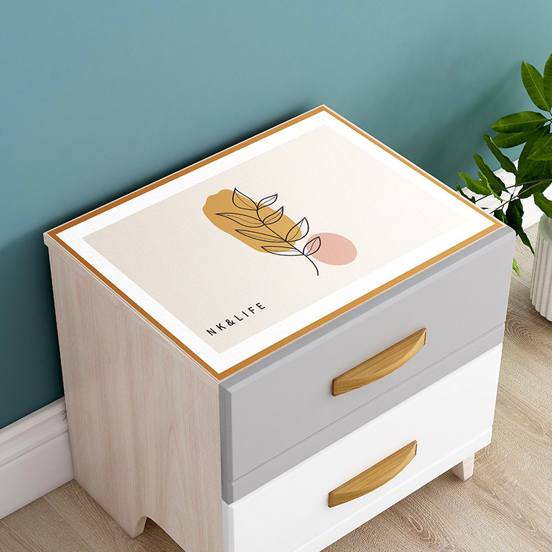 Nordic Leather Bed Head Cabinet Gebouins Wind Pvc Waterproof Tea Table Mat Modern Minima Bedroom Home Table Mat