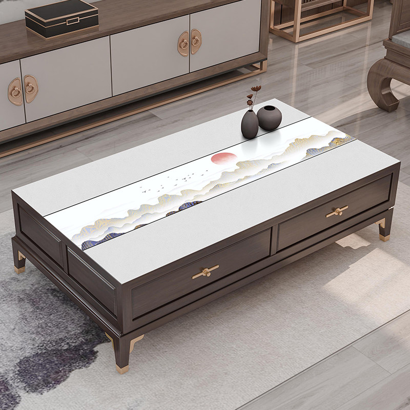 Leather tea table table cloth waterproof and anti-oil wash home cover cloth PVC anti-burn modern Chinese square table cushion custom-made