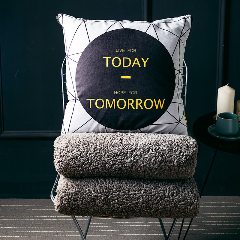 Winter warmth office Pillow Quilt Dual-use Coral Suede Air Conditioning Quilted By Car Cushions Nap Pillow Blanket