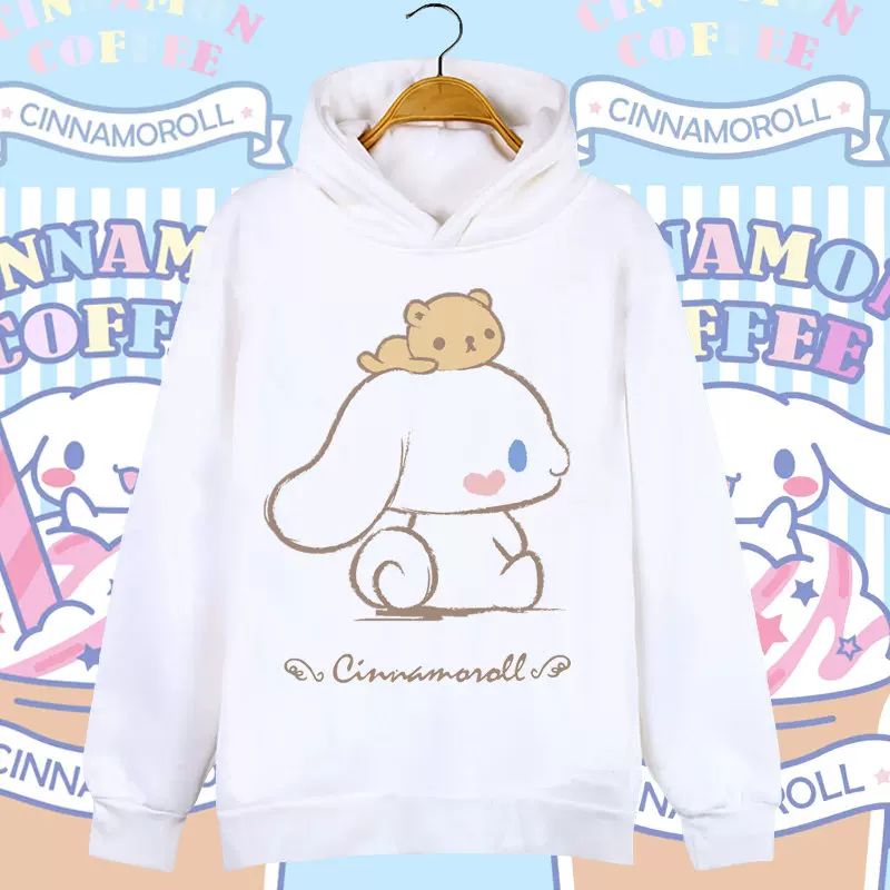 Милая толстовка-худи для мужчин и женщин для студентов, Cinnamoroll, семейный стиль