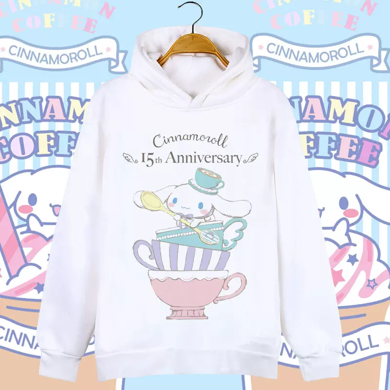Милая толстовка-худи для мужчин и женщин для студентов, Cinnamoroll, семейный стиль