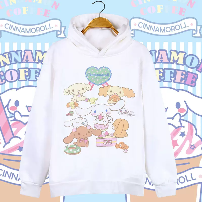 Милая толстовка-худи для мужчин и женщин для студентов, Cinnamoroll, семейный стиль