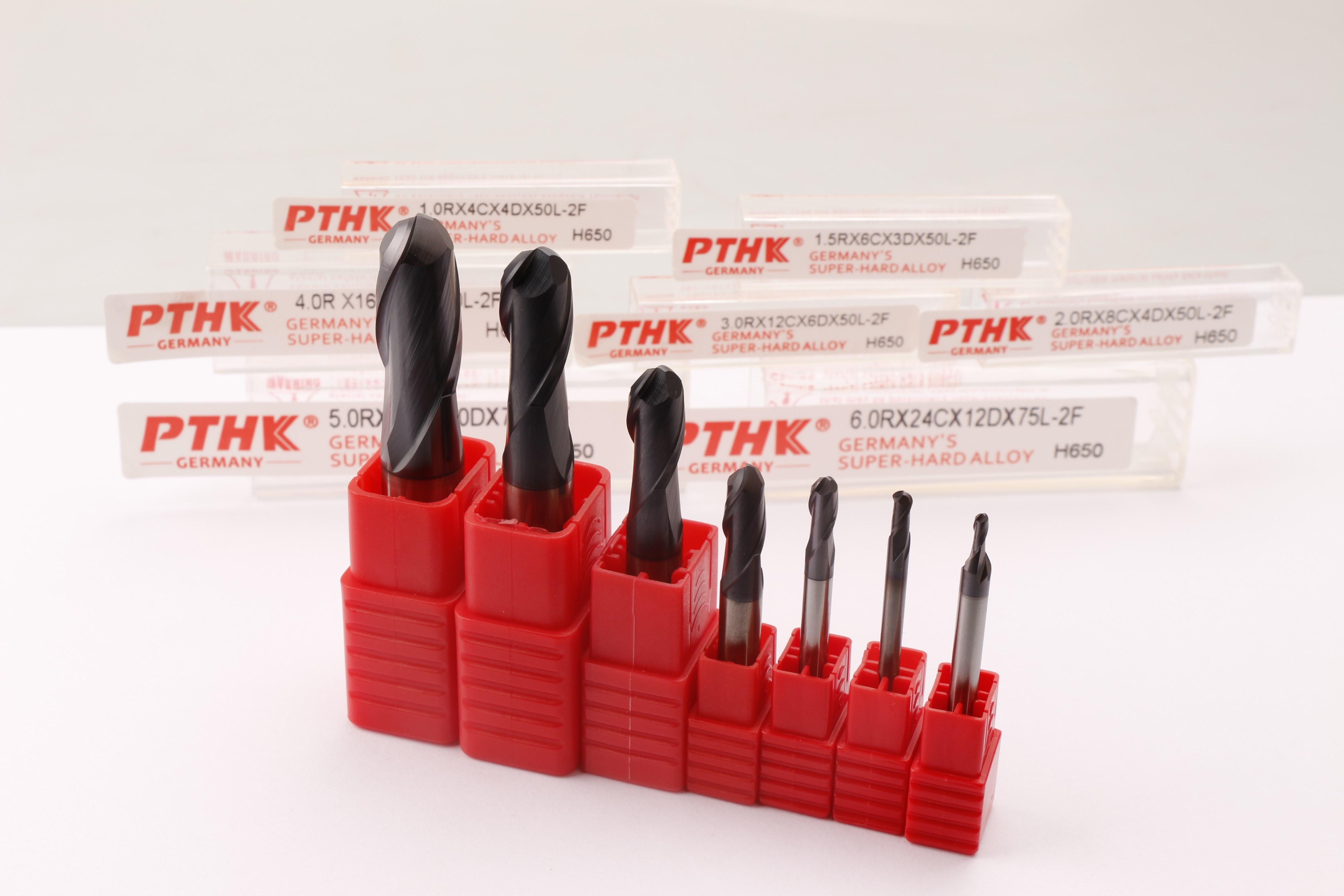 Authentic PTHK (65 degrees) ball knife tungsten steel milling cutter CNC computer gong processing tool R0 5~R8 alloy knife