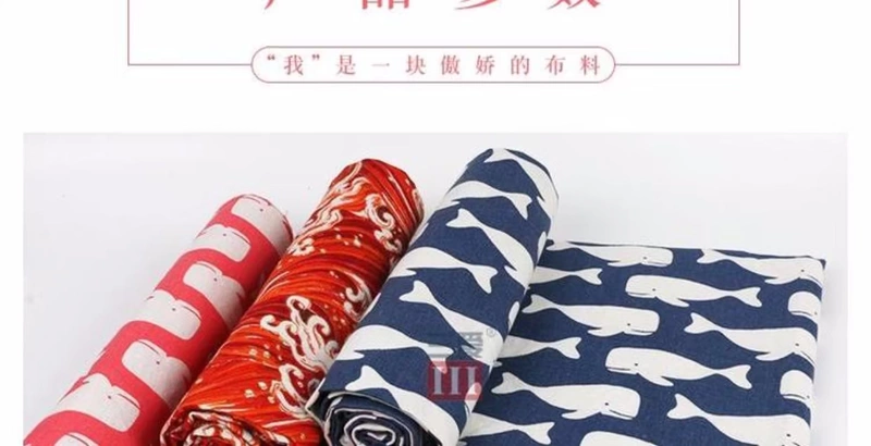 Vải phong cách Nhật Bản và vải lanh mạ vàng rèm khăn trải bàn rèm gối quần áo làm bằng tay DIY vải bố