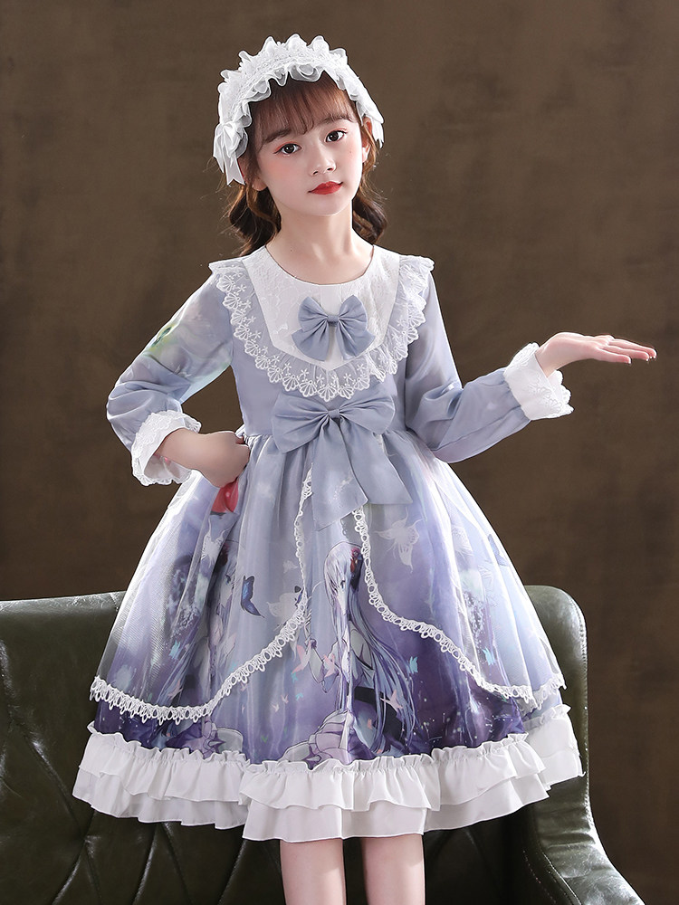 Tide girl spring fashion dress 2022 new children's princess Yang leisure long sleeve dress