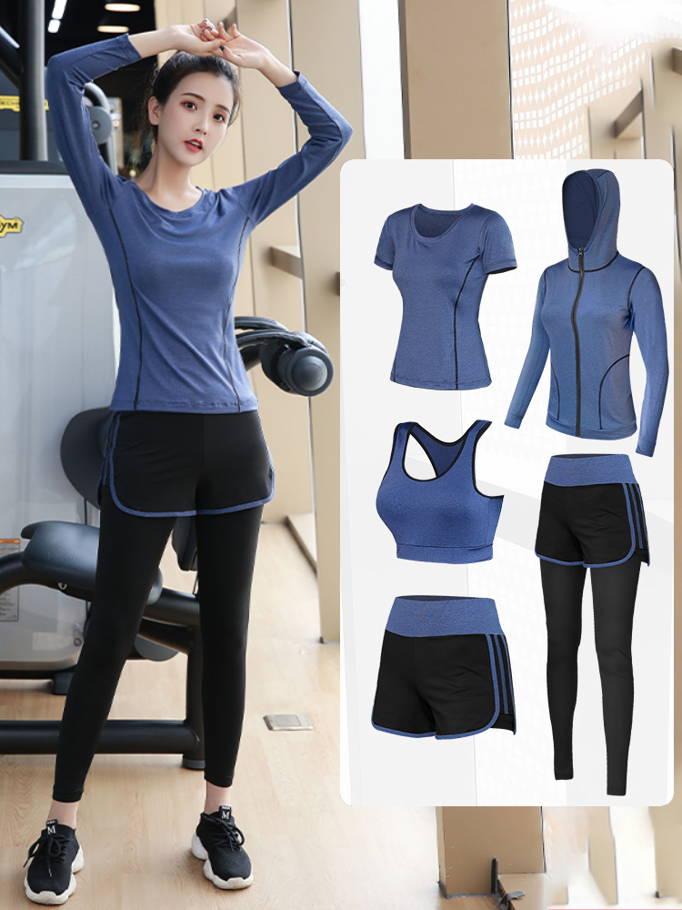 Tide brand sports suit women's autumn and spring gym yoga clothes 2022 new professional morning running net red quick-drying clothes