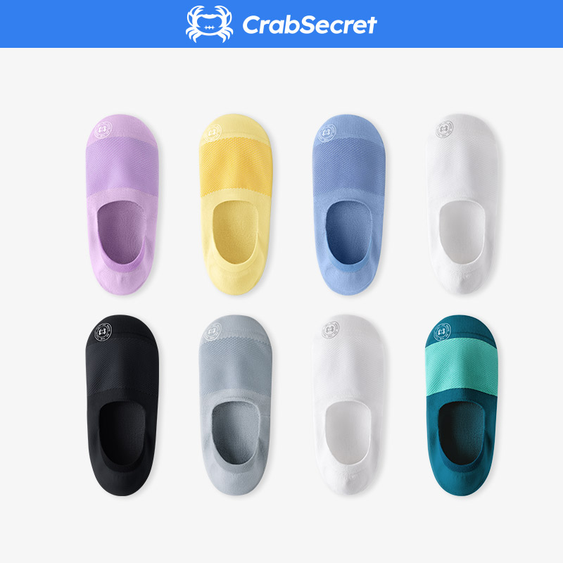 Crab Secret Light Mouth Invisible Socks male and female non-slip anti-drop heel cotton Short invisible socks Sweat Spring Summer Season Thin