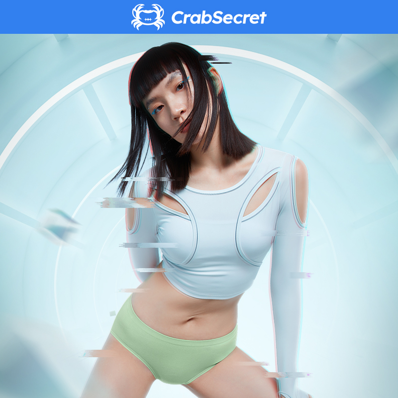 Crab Secrets Lady Seamless weave Modale Seamless Underwear antibacterial crotch Breathable Triangle Pants Nude Comfort