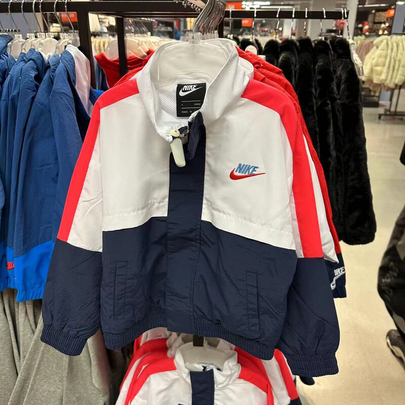 Nike's New Children's Jacket for Boys and Girls, Fashionable Casual Sports Stand-Up Collar Jacket Dv4449