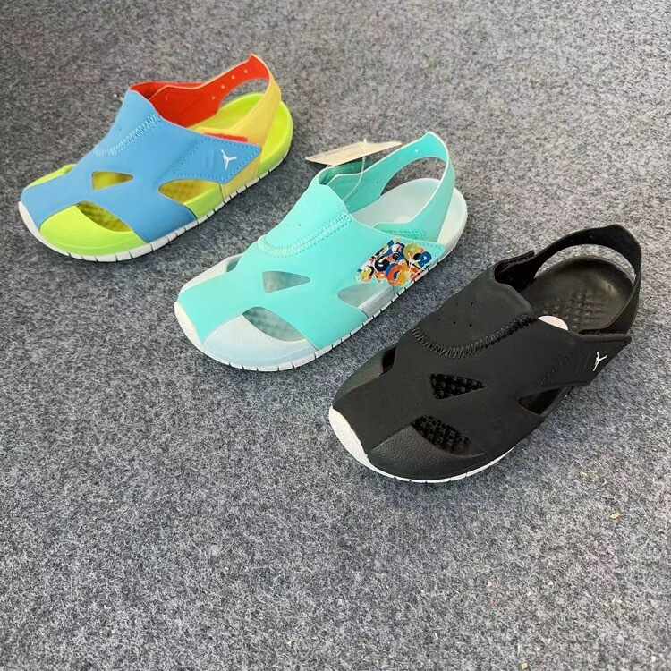 Nike Genuine Children's Jordan Summer Sandals with Velcro Straps, Toddler Airplane-Style Foot-Covering Sneakers