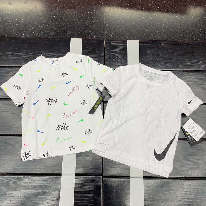 Nike Genuine Children's Summer Short-Sleeved Baby Boys and Girls Cotton Breathable Quick-Drying Casual Top Half-Sleeve Do3409