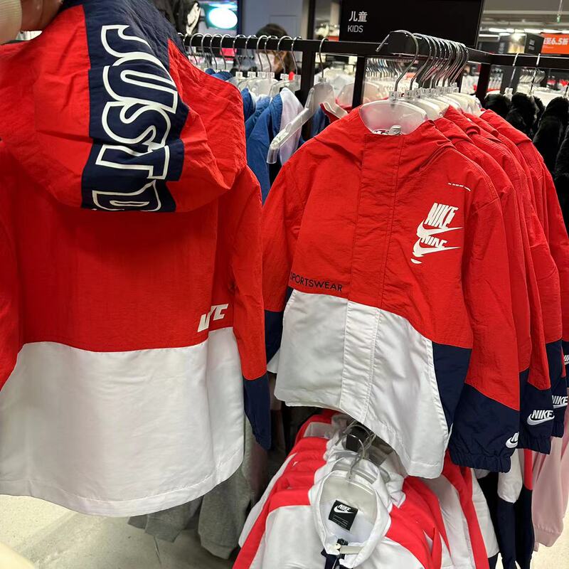 Nike Genuine Spring New Style Children's Casual Sports Hooded Jacket for Boys and Girls Single-Layer Jacket Dv4400