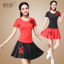 Han Duolian summer square dance clothing new dance clothes Yang Liping short sleeve skirt dance clothing sportswear set