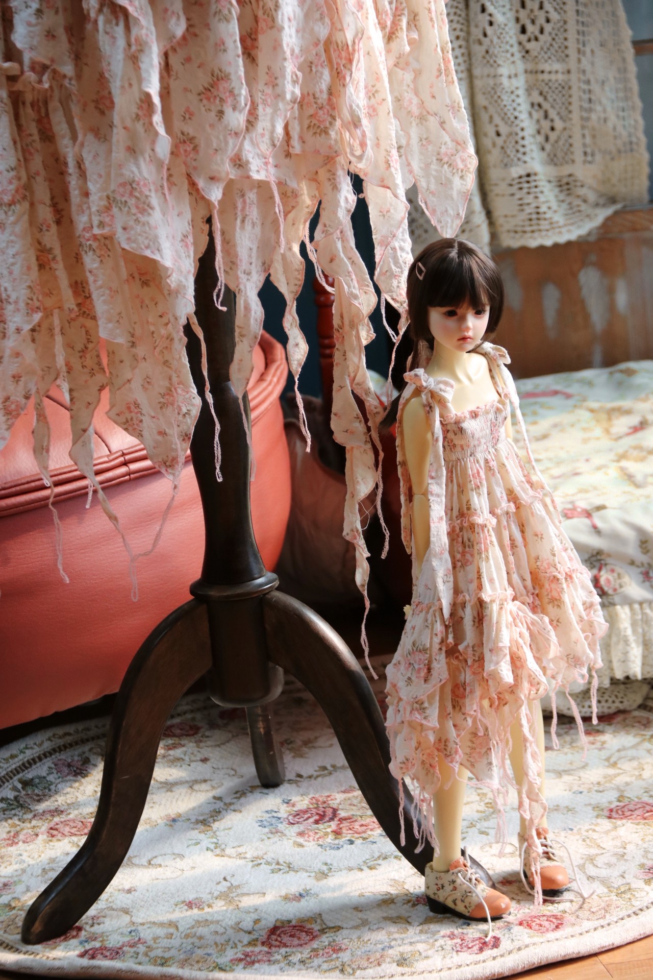 Одежда для кукол BJD 【情绪零碎bjd版】破碎感吊带纯欲温柔lolita裙bjd亲子装 OTHER