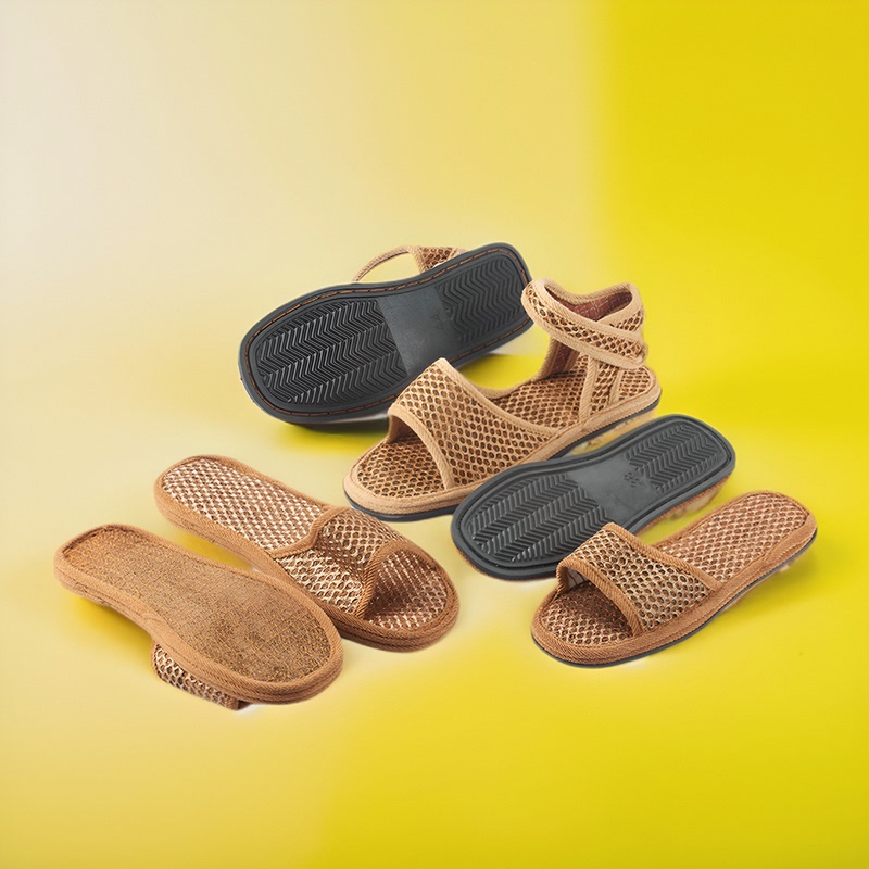 Hand-Woven 8090 Nostalgic Sandals for Men and Women 70S Coconut Sandals Roman Retro Slippers for Men and Women