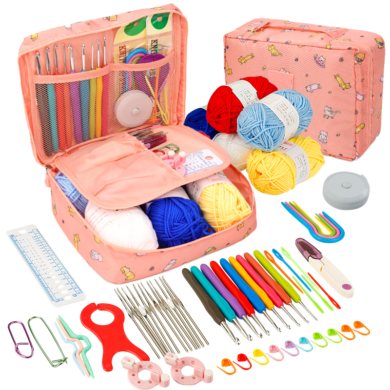 Hand Knitting Class for Beginners with Zero Experience, Hand Knitting Material Kit, Soft Handle Crochet Hook Set, Free Yarn and Tutorial Hand Knitting Class for Beginners with Zero Experience, Hand Knitting Material Kit, Soft Handle Crochet Hook Set, Free Yarn and Tutorial