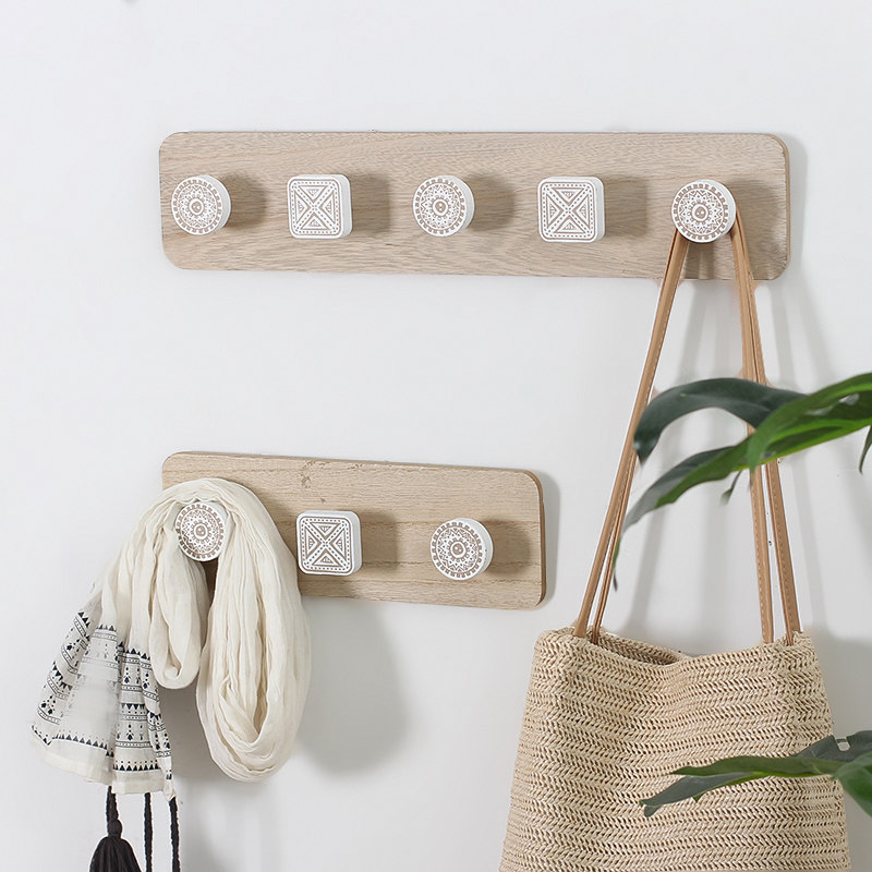 Nordic wind Simply modern wooden hook creative hook wall cap wall wall wall decoration