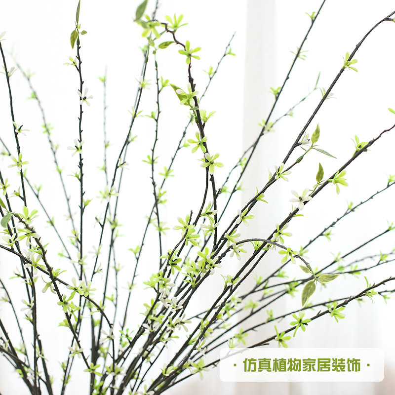 Simulation large beam floating snow big willow branches green leaves plant silk flower plastic flower living room office hotel vase flower arrangement